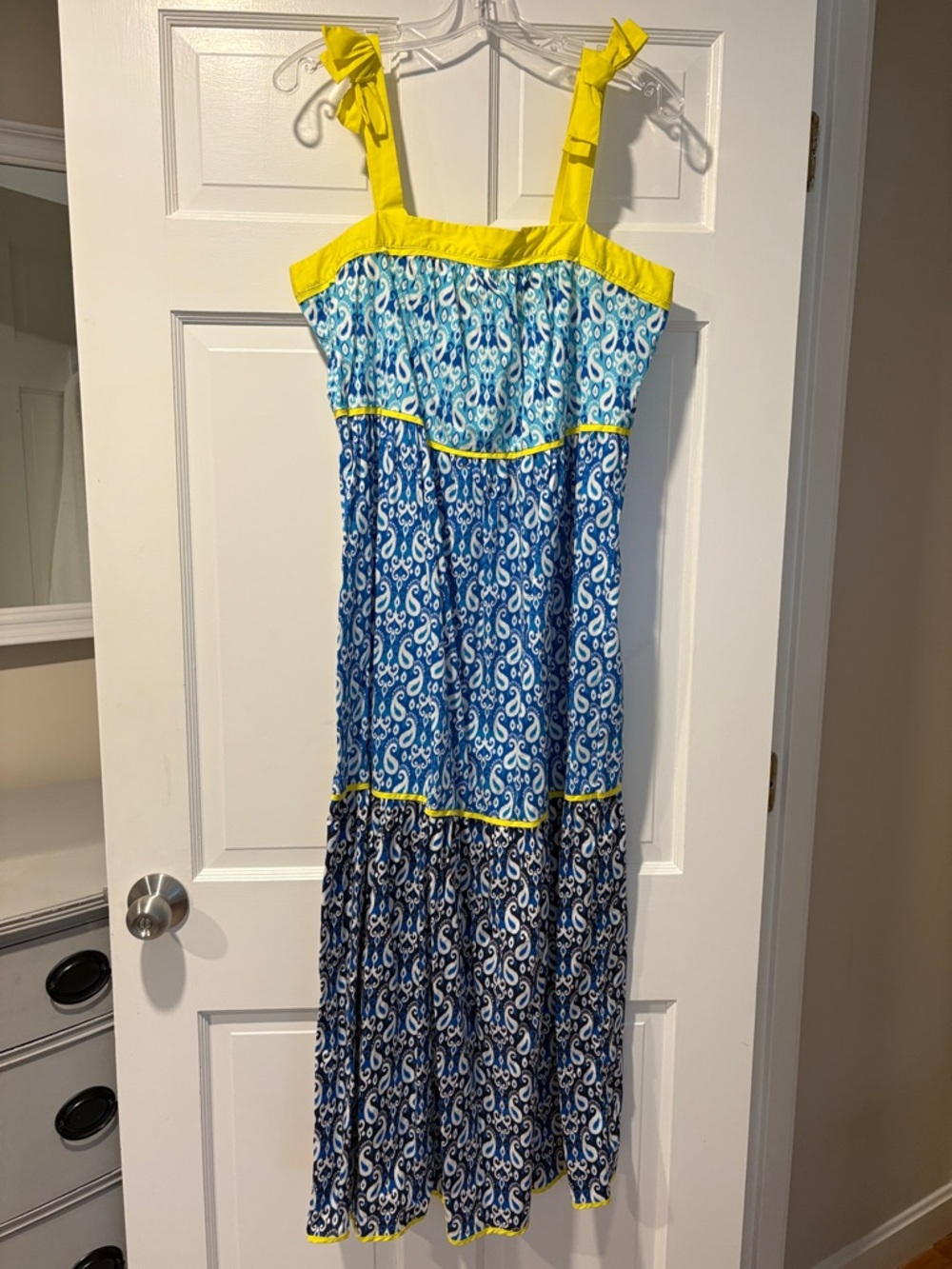 C. Wonder Blue & Yellow Maxi with Ikat Print